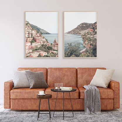 70cmx100cm Italy Positano 2 Sets Wood Frame Canvas Wall Art