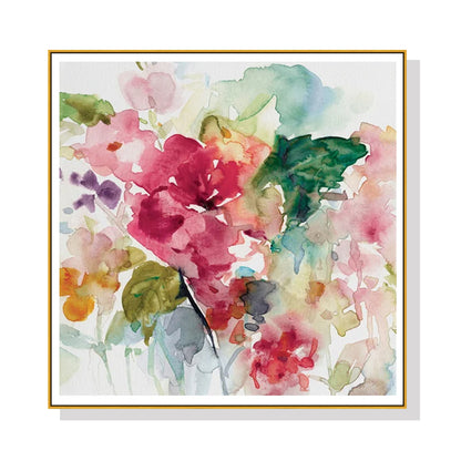 70cmx70cm Floral Brunch Gold Frame Canvas Wall Art