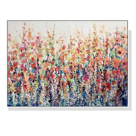 50cmx70cm Flourish Of Spring White Frame Canvas Wall Art