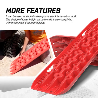 X-BULL Recovery tracks Boards 10T 2 Pairs Sand Mud Snow With Mounting Bolts pins Red