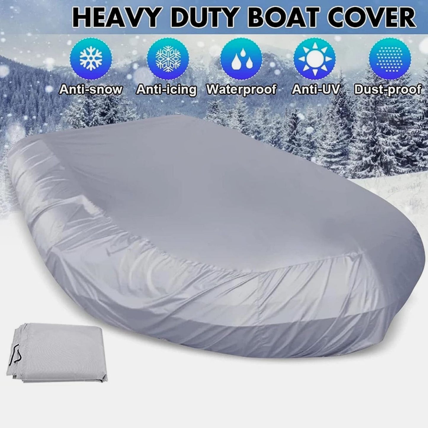 210D Inflatable Boat Cover UV Resistant Inflatable Dinghy Boat Cover Waterproof UV Sun Dust Protective Case Kayak Oxford Cloth Cover ( 270 cm )