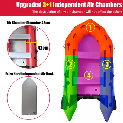 3.6m Inflatable Dinghy Boat Tender Pontoon Rescue- Red