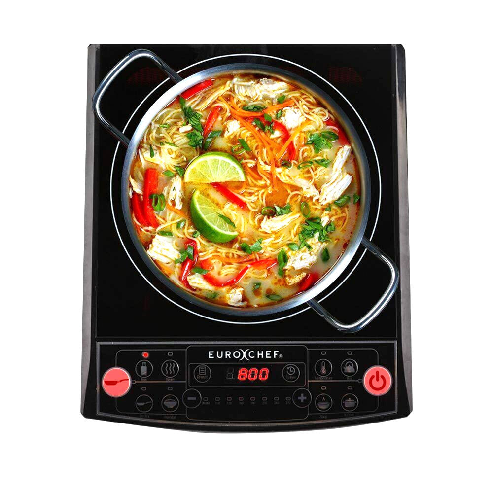 EuroChef Electric Induction Portable Cooktop Ceramic Hot Plate Kitchen Cooker 10AMP