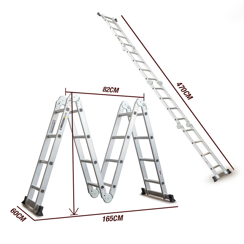 BULLET Pro 4.7m Multi-Purpose Ladder Aluminium Extension Folding Adjustable Step