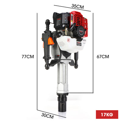 Baumr-AG 52cc 2-Stroke Petrol Post Driver with 2 Drive Sockets