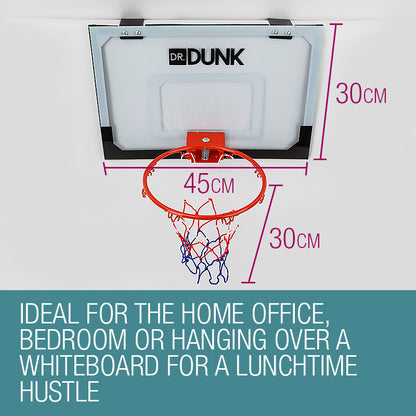 Dr.Dunk Indoor Mini Basketball Hoop Ring Backboard Kit Door Mounted Mount Kid Set