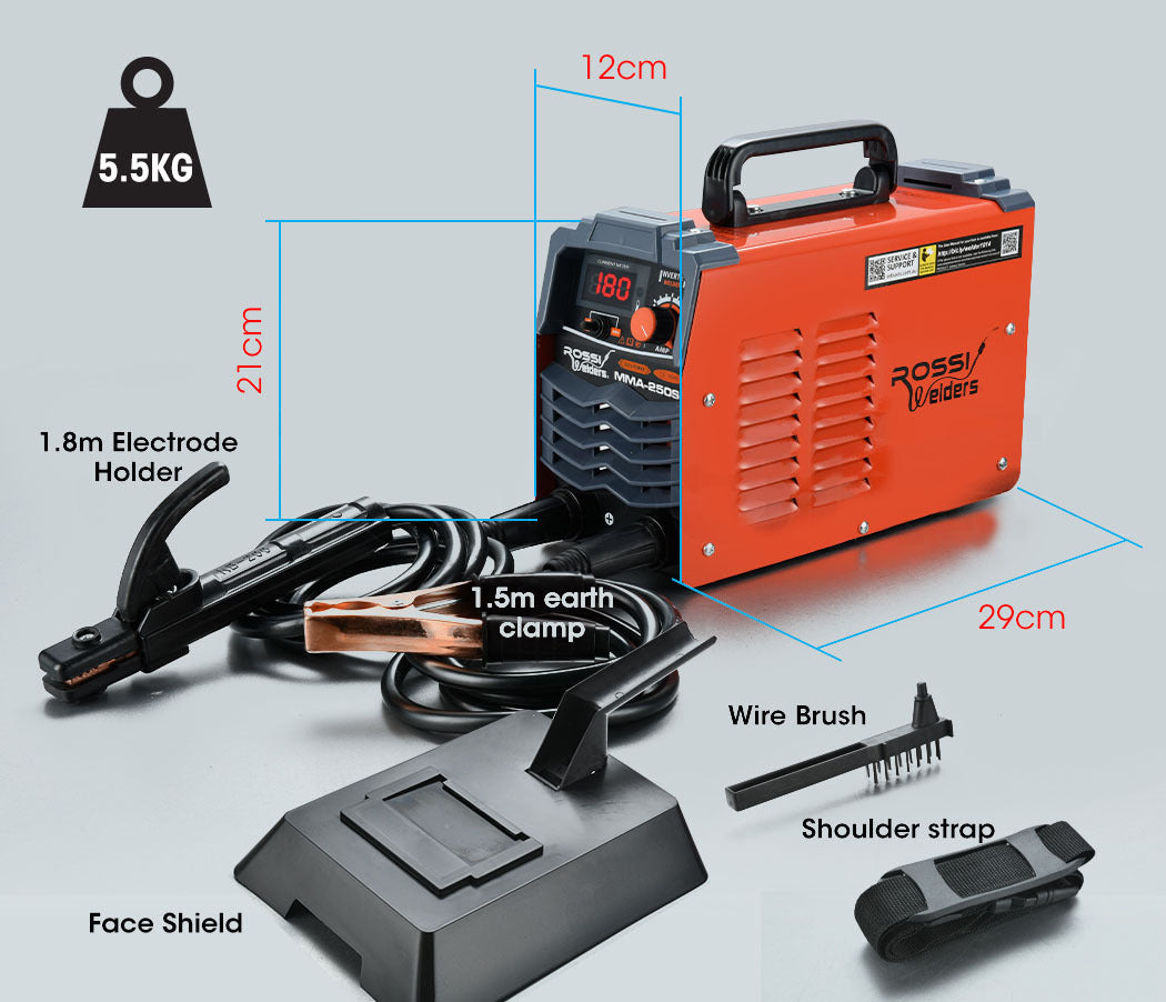 ROSSI Stick Welder 180 Amp Inverter Welding Machine MMA Portable ARC DC 180A Gas