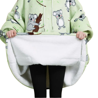 GOMINIMO Hoodie Blanket (Adult Koala Bear Green) GO-HB-139-AYS