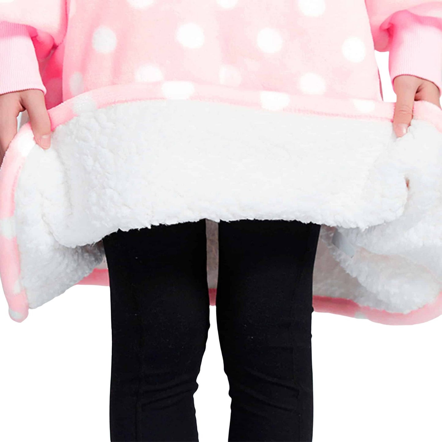 GOMINIMO Hoodie Blanket (Kids Light Pink Polka Dot) GO-HB-144-AYS