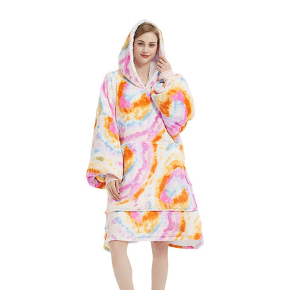 GOMINIMO Hoodie Blanket Adult Tie-Dyed Orange GO-HB-124-AYS