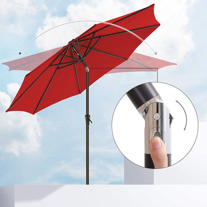 SONGMICS 2.7m Patio Outdoor Table Umbrella Red