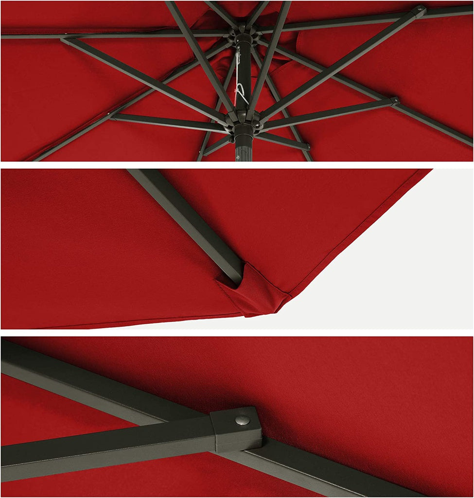 SONGMICS 2.7m Patio Outdoor Table Umbrella Red