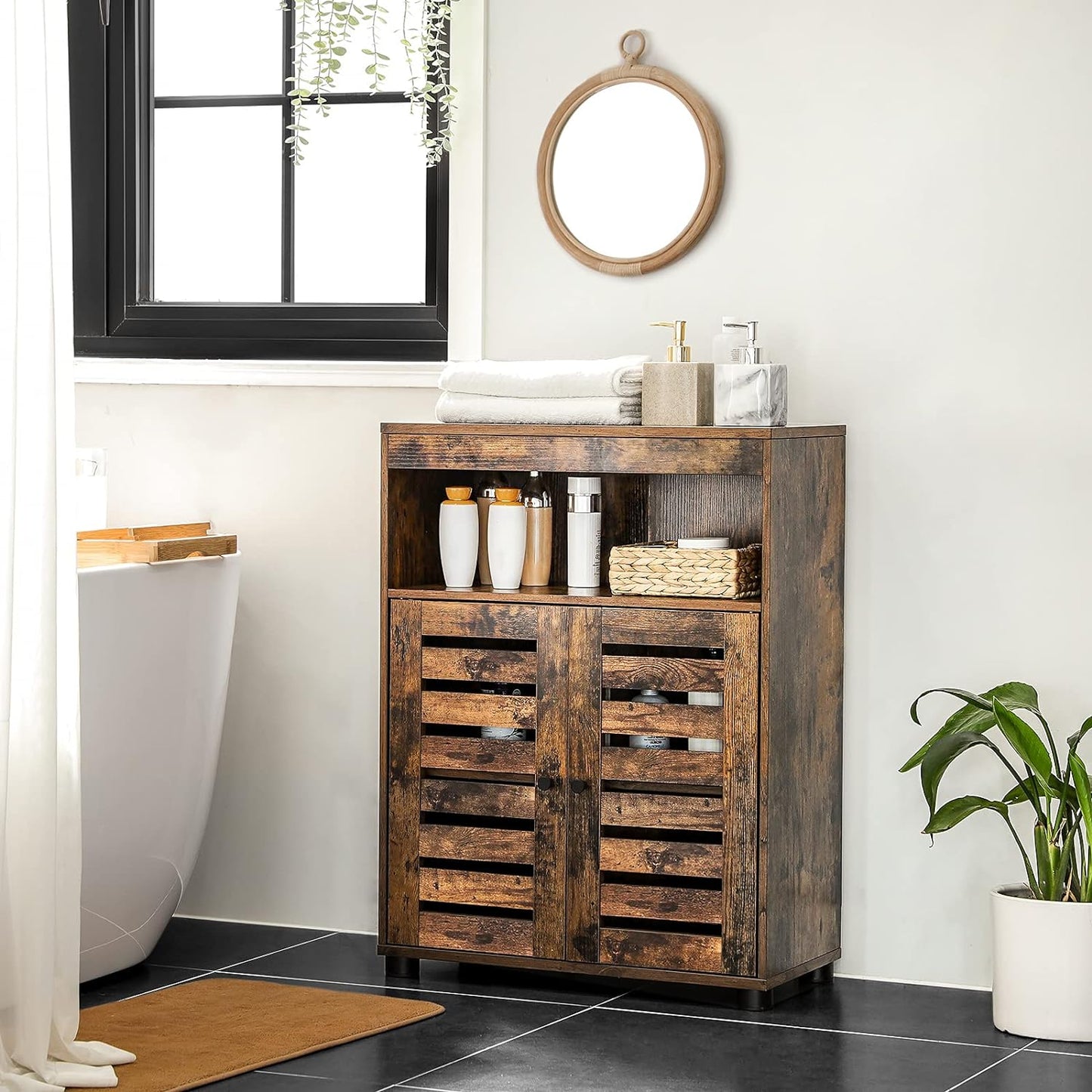 VASAGLE Storage Cabinet with Shelves and Louvered Door BBK44BXV1