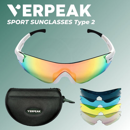 Verpeak Sport Sunglasses Type 2 (White frame with black end tip) VP-SS-103-PB