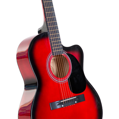 Karrera Acoustic Cutaway 40in Guitar - Red