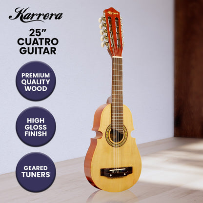 Karrera 25in Cuatro Guitar - Natural