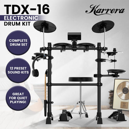 Karrera TDX-16 Electronic Drum Kit with Pedals