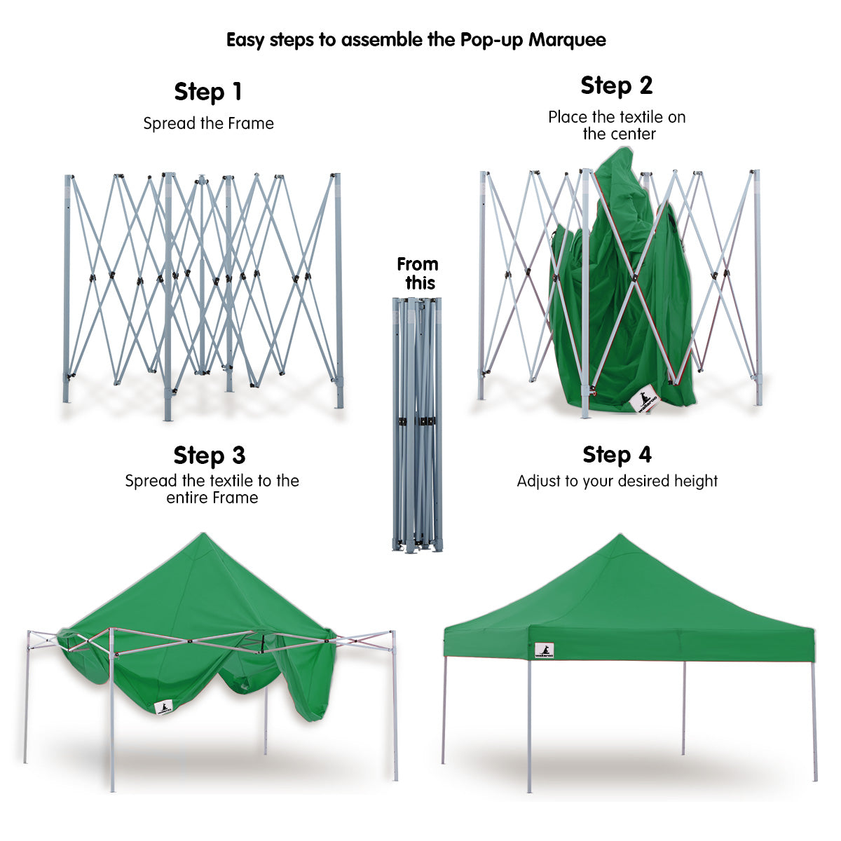 Wallaroo Gazebo Tent Marquee 3x3 Popup Outdoor - Green