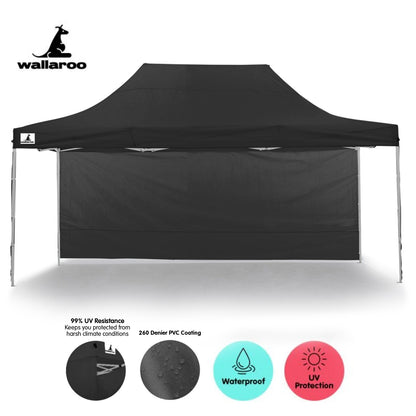 Wallaroo Gazebo Tent Marquee 3x4.5m PopUp Outdoor Black