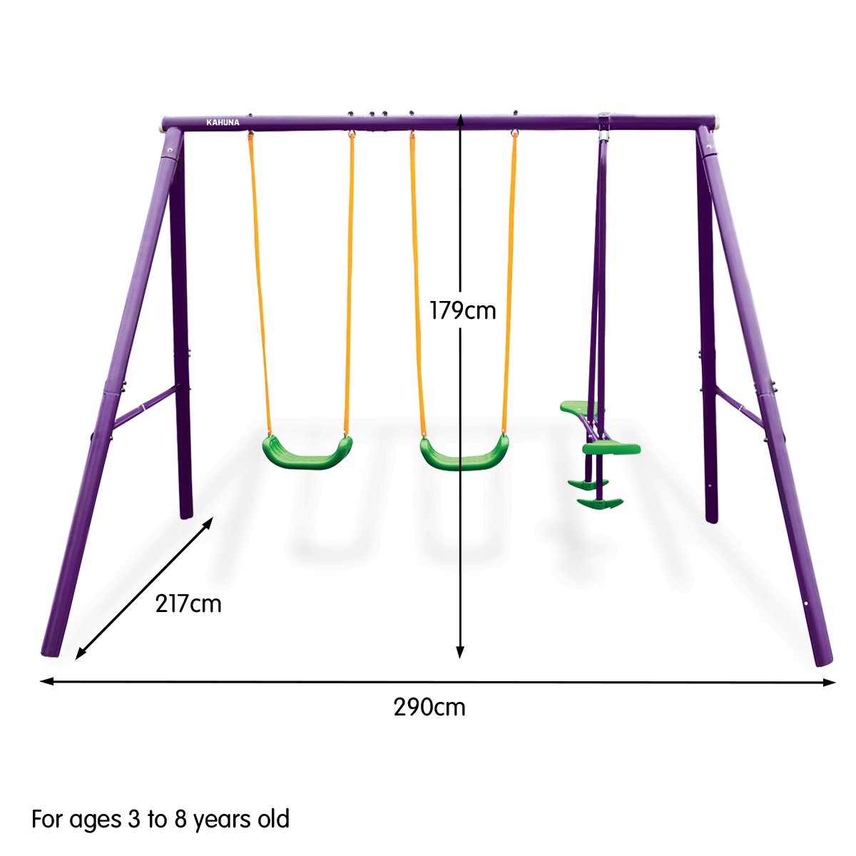 Kahuna Kids 4-Seater Swing Set Purple Green