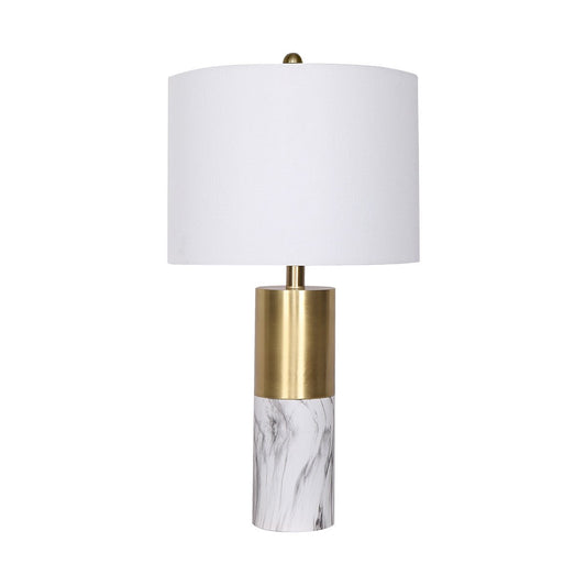 Sarantino Metal And Marble Table Lamp - White