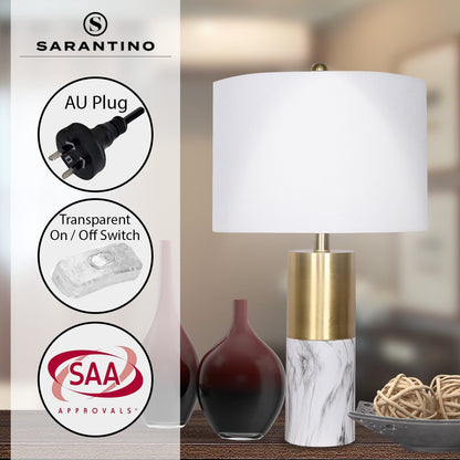 Sarantino Metal And Marble Table Lamp - White