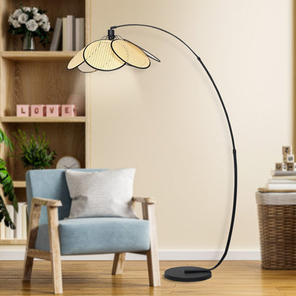 Sarantino Minimalist Synthetic Rattan Floor Lamp