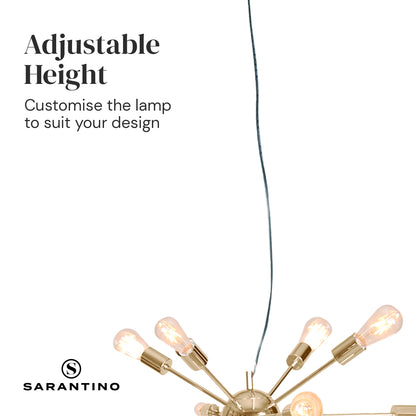 Sarantino 15-Light Sputnik Chandelier in Brass Finish