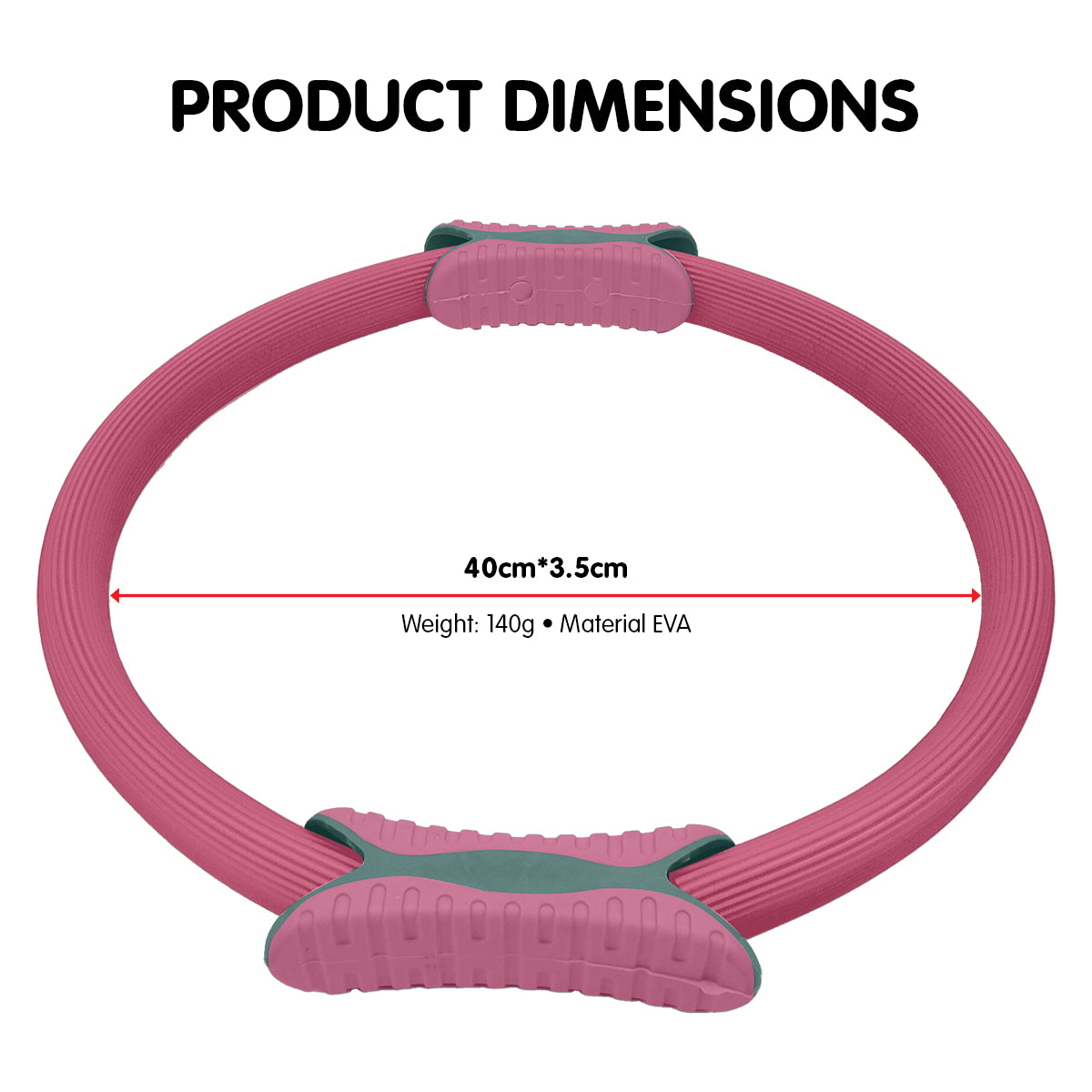 Powertrain Pilates Ring Band Yoga Home Workout Exercise Band Pink