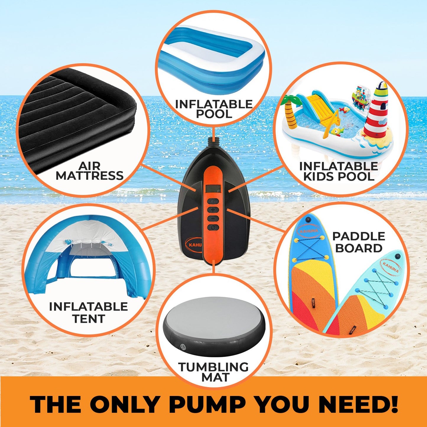 Kahuna Portable Electric Air Pump 12V for Inflatable Paddle Boards