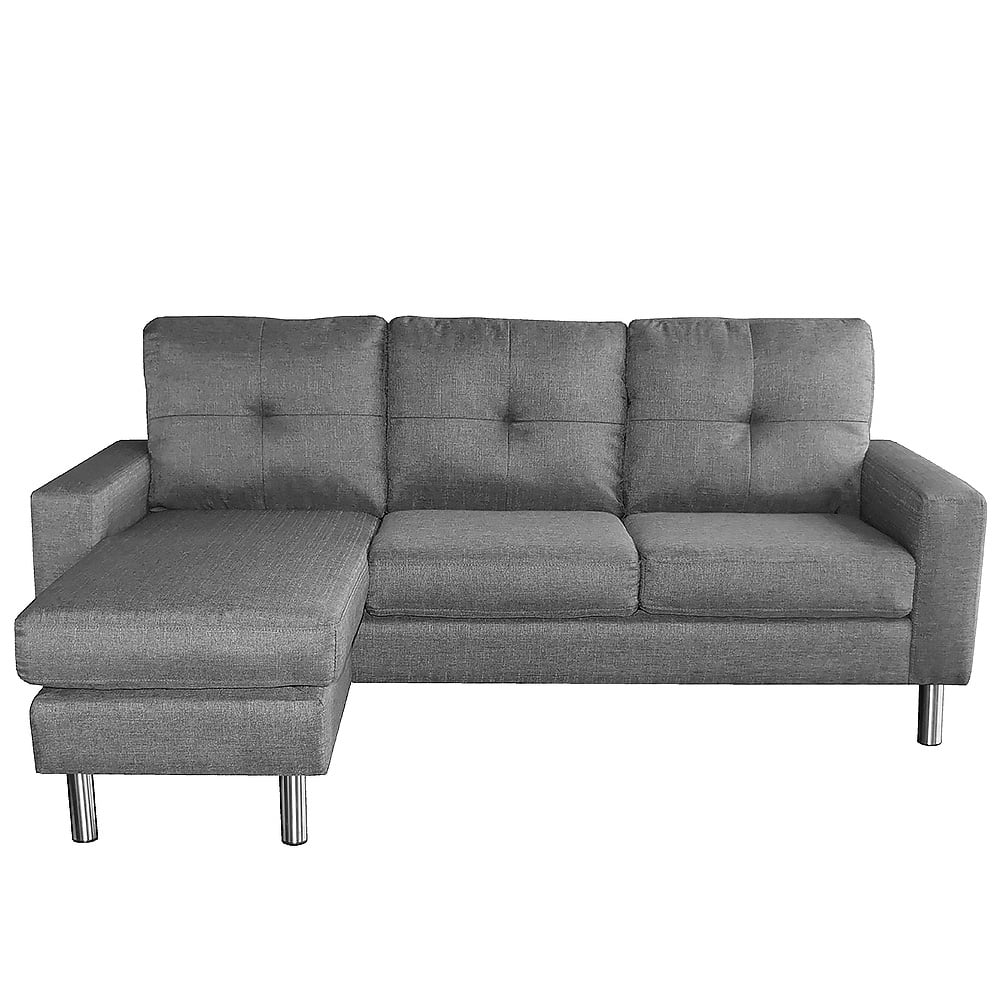 Sarantino Linen Fabric Corner Sofa Lounge Couch Modular Furniture L Chair Home Chaise Grey