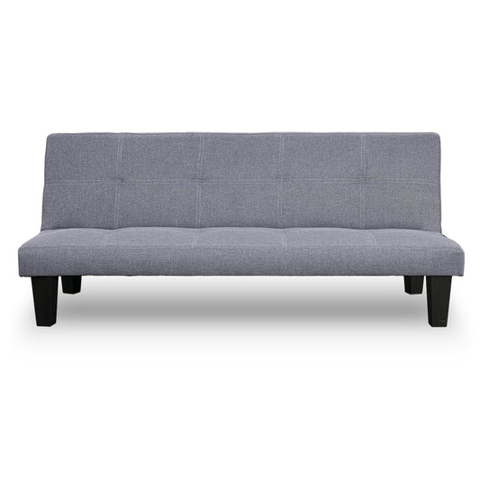 Sarantino Sofa Bed Lounge Couch Futon Furniture Seat Adjustable Suite faux linen fabric Dark Grey