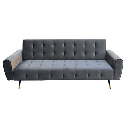 Sarantino Ava 3-seater Tufted Velvet Fabric Sofa Bed By Sarantino - Dark Grey