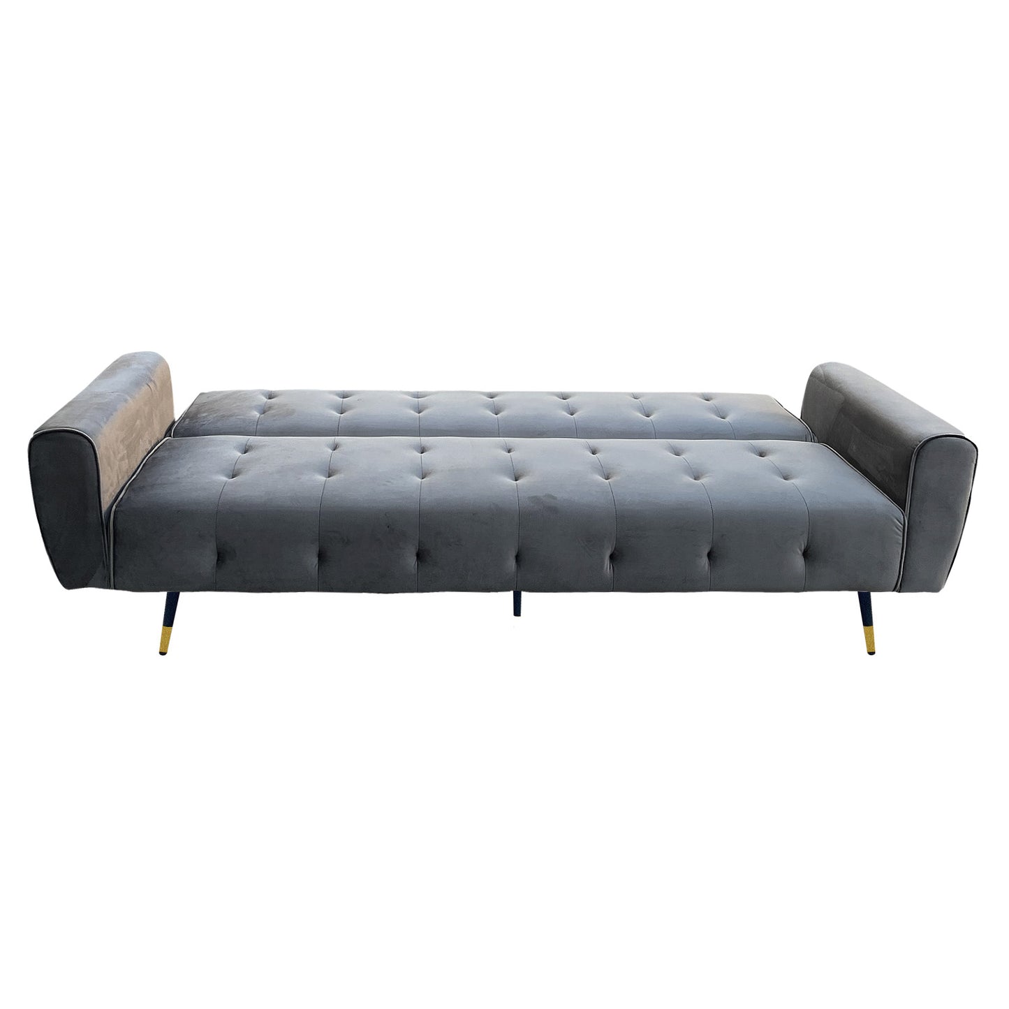 Sarantino Ava 3-seater Tufted Velvet Fabric Sofa Bed By Sarantino - Dark Grey