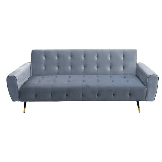 Sarantino Ava 3-seater Tufted Velvet Fabric Sofa Bed By Sarantino - Light Grey