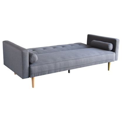 Sarantino Madison Sofa Bed Lounge Couch Futon Furniture Home Dark Grey Linen Fabric Suite