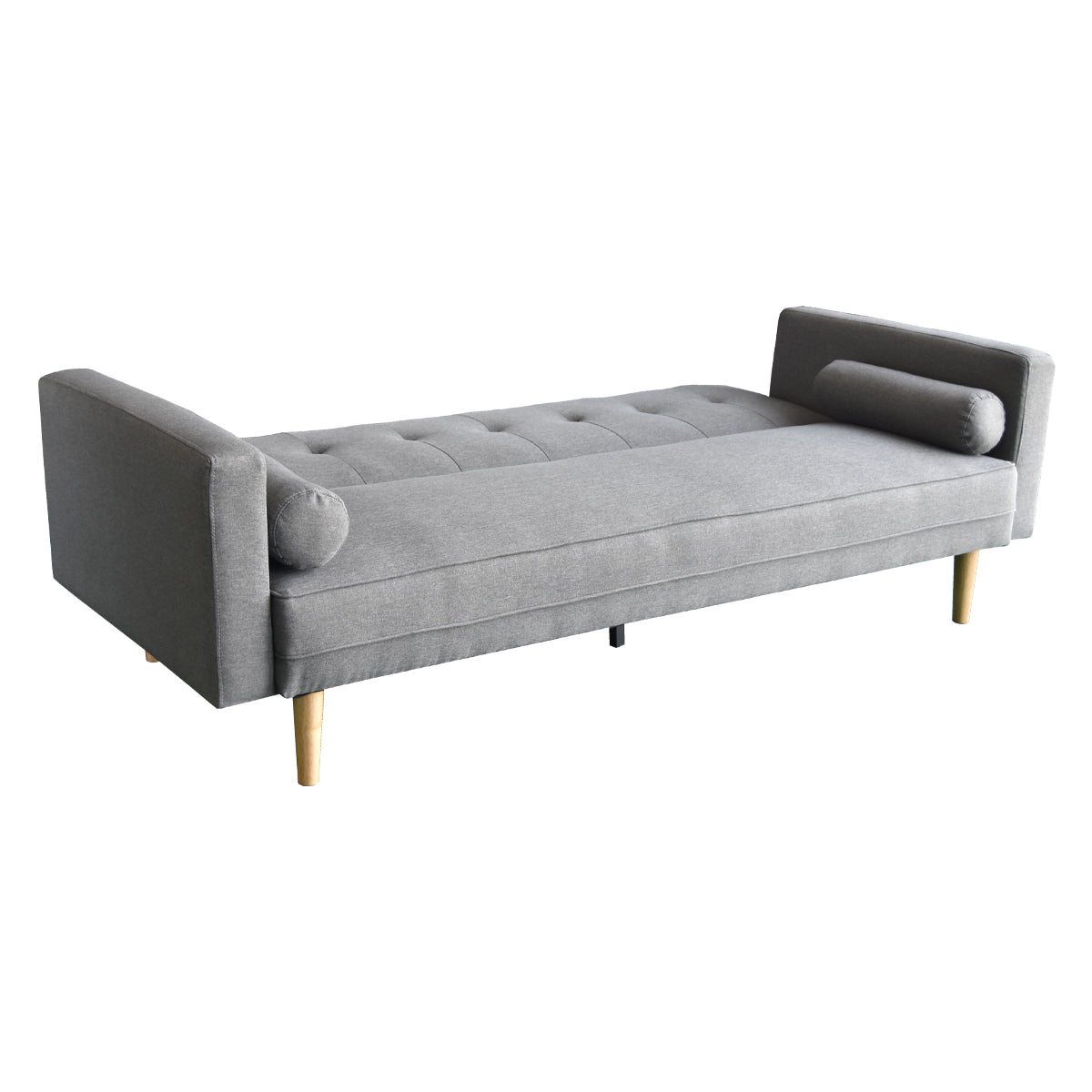 Sarantino Madison Sofa Bed Lounge Couch Futon Furniture Home Light Grey Linen Fabric Suite