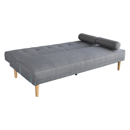 Sarantino Madison Sofa Bed Lounge Couch Futon Furniture Home Light Grey Linen Fabric Suite