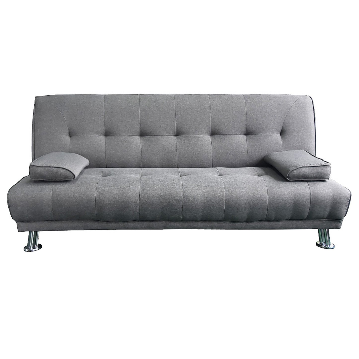 Sarantino Manhattan Sofa Bed Lounge Couch Futon Furniture Home Light Grey Linen Fabric Suite