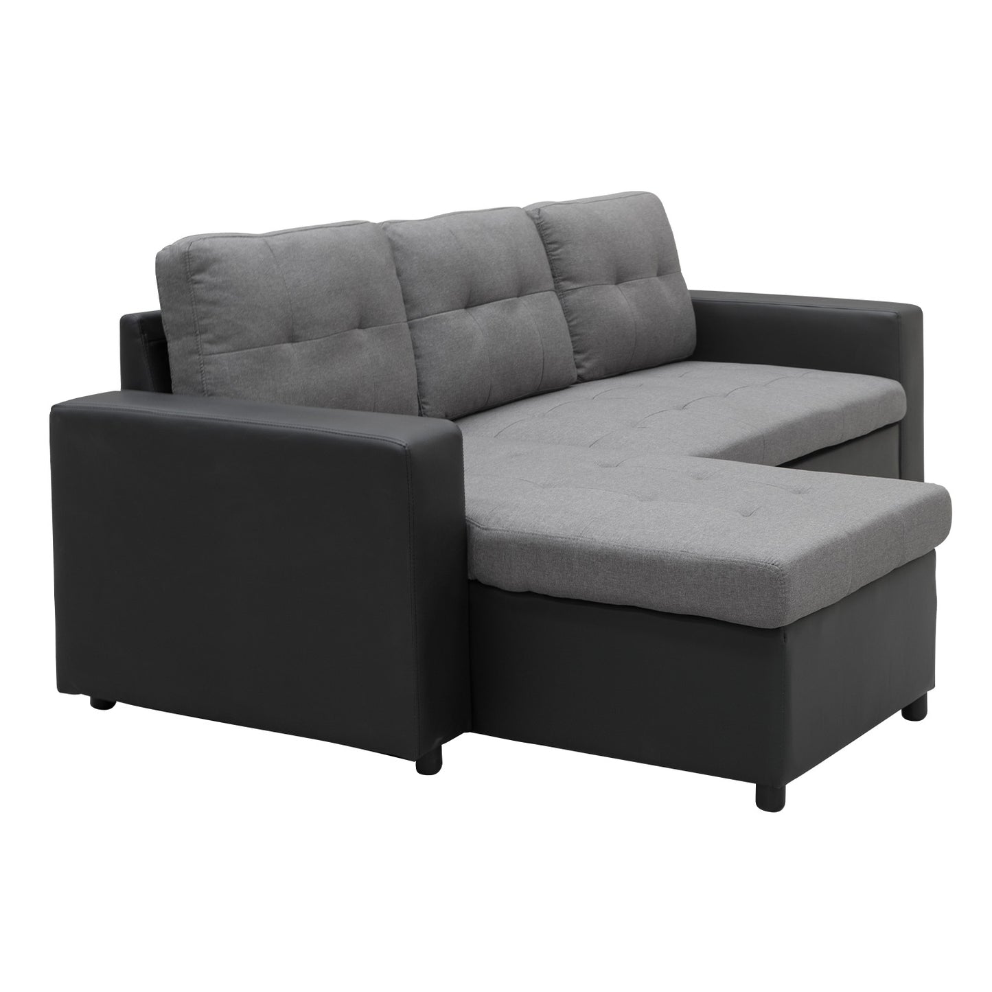 Sarantino Corner Sofa Linen Fabric Lounge Couch L-shaped Modular Furniture Home Chaise Grey