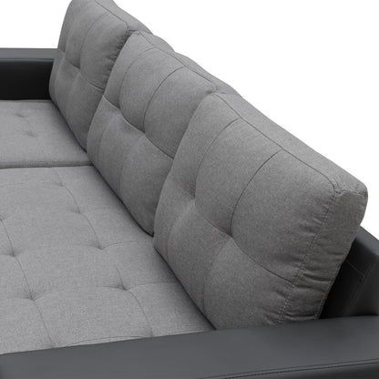 Sarantino Corner Sofa Linen Fabric Lounge Couch L-shaped Modular Furniture Home Chaise Grey