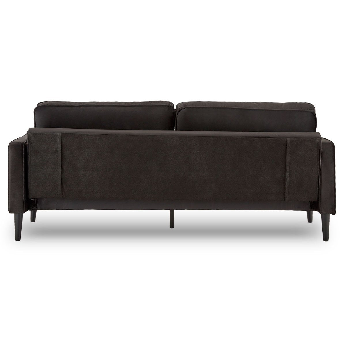 Sarantino Faux Velvet Fabric Sofa Bed Couch Furniture Lounge Suite - Black