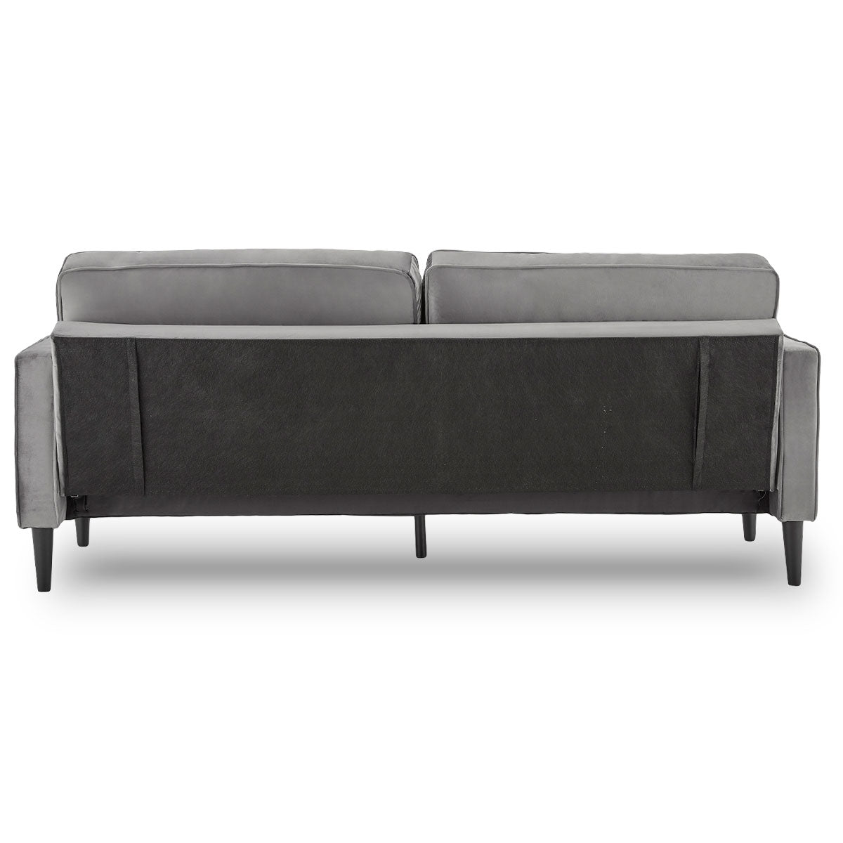 Sarantino Faux Velvet Fabric Sofa Bed Couch Furniture Lounge Suite Seat Grey