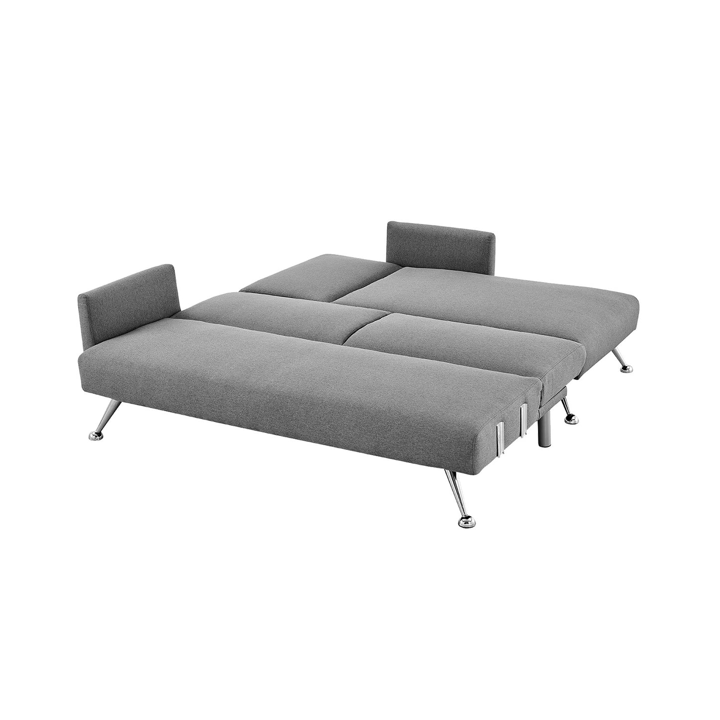 Sarantino Mia 3-Seater Corner Sofa Bed Chaise and Pillows Dark faux linen fabric Grey