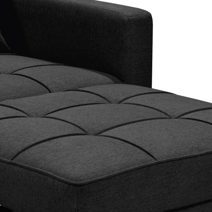 Sarantino Suri 3-in-1 Convertible Lounge Chair Bed Fabric - Black