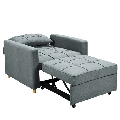 Sarantino Suri 3-in-1 Convertible Sofa Chair Bed Fabric -  Airforce Blue