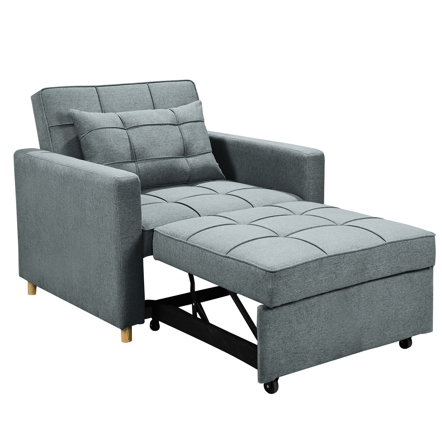 Sarantino Suri 3-in-1 Convertible Sofa Chair Bed Fabric -  Airforce Blue