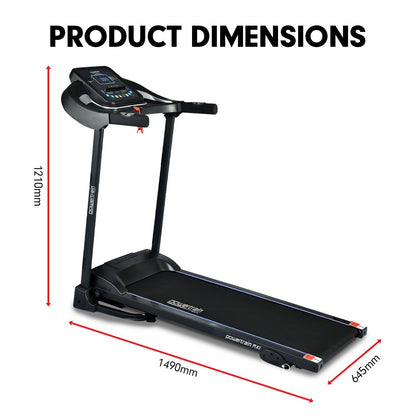 Powertrain MX1 Foldable Home Treadmill for Cardio Jogging Fitness