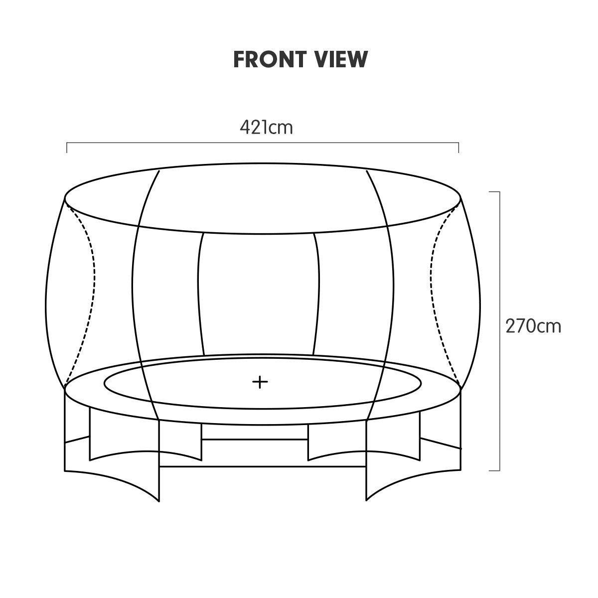 Kahuna 8ft X 14t Outdoor Orange Oval Trampoline With Safety Enclosure And Basketball Hoop Set