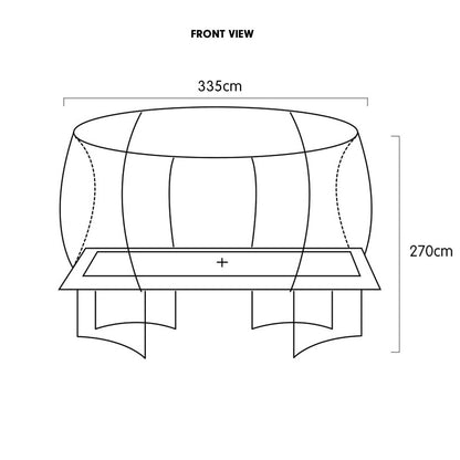 Kahuna 8ft X 11ft Outdoor Rectangular Orange Trampoline With Safety Enclosure And Basketball Hoop Set.